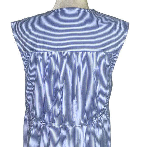 Everlane The Tiered Blue & White Striped Poplin Sleeveless Maxi Dress - XS - Picture 11 of 16